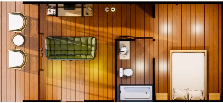 render interior cabana alpina